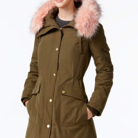 One Madison Expedition Jackets & Blazers - Customizable Faux-Fur-Trim Anorak Coat